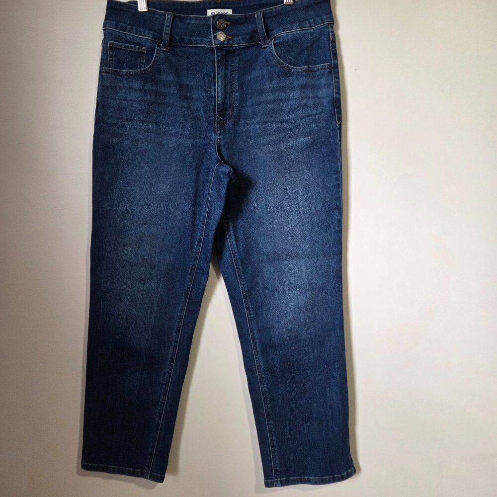 EUC M JEANS BY MAURICES SLIM STRAIGHT ANKLE ORIGINAL FIT MID RISE JEANS SIZE 12